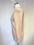 MARKS & SPENCER BLUSH PINK 100% CASHMERE LONG SLEEVED JUMPER SIZE 12