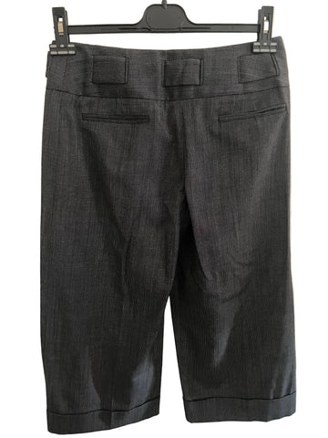 KAREN MILLEN BLACK & GREY TWEED CROPPED WIDE LEG TROUSERS  SIZE 10