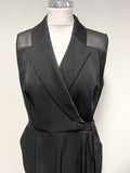 BRAND NEW MINT VELVET V NECK SLEEVELESS SEMI SHEER BACK JUMPSUIT SIZE 14