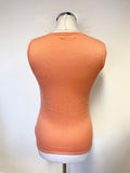CXD LONDON CORAL SILK & CASHMERE SLEEVELESS KNIT TOP SIZE M