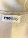 TSESAY CREAM 100% CASHMERE SLEEVELESS KNIT VEST TOP SIZE M