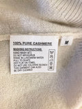TSESAY CREAM 100% CASHMERE SLEEVELESS KNIT VEST TOP SIZE M