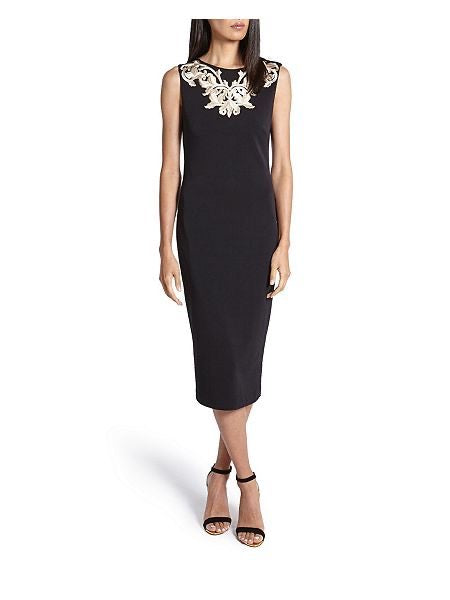 BRAND NEW TED BAKER TAMMARA BLACK METALLIC EMBROIDERED MIDI DRESS SIZE Whispers Dress Agency BRAND NEW TED BAKER TAMMARA BLACK METALLIC EMBROIDERED MIDI DRESS SIZE Whispers Dress Agency