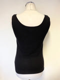 TSESAY BLACK 100% CASHMERE SLEEVELESS KNIT VEST TOP SIZE M