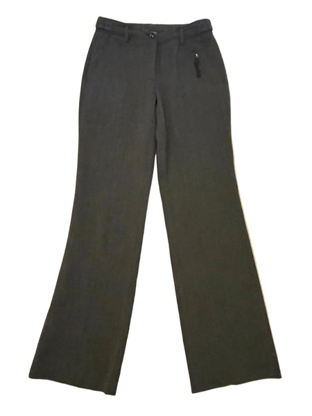 MARCCAIN BLACK & BROWN PIN SPOT WOOL STRAIGHT LEG TROUSERS SIZE N1 UK 8
