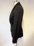 TED BAKER BLACK WOOL BLEND LONG SLEEVED JACKET SIZE 1 UK 8/10