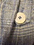 TED BAKER BROWN & BLUE CHECK TWEED WOOL MIX BELTED JACKET SIZE 2 UK 10