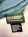 HOBBS DARK GREEN LINEN BLEND FRINGED SCARF/ WRAP