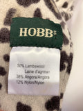 HOBBS BEIGE & BROWN LEOPARD PRINT LAMBSWOOL & ANGORA SCARF ONE SIZE