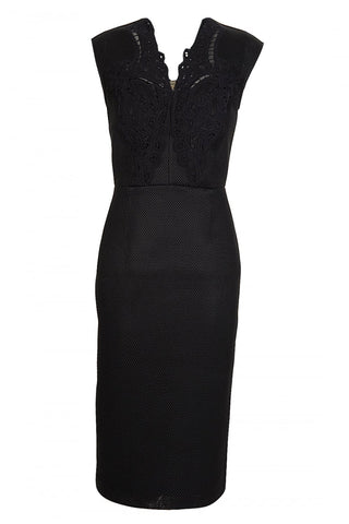 BRAND NEW TED BAKER TAMRA MESH & LACE FITTED PENCIL DRESS SIZE 2 UK 10/12