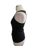 KAREN MILLEN BLACK SEQUIN FRONT RACER BACK VEST TOP  SIZE 8