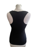 KAREN MILLEN BLACK SEQUIN FRONT RACER BACK VEST TOP  SIZE 8