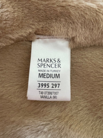 MARKS & SPENCER 100% SHEEPSKIN CAMEL (VANILLA ) GILET SIZE M