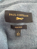 PAUL COSTELLOE PURE WOOL BLUE UNLINED COAT SIZE 10
