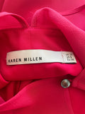 KAREN MILLEN SILK PINK FITTED CAP SLEEVED TOP SIZE 10
