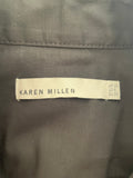 KAREN MILLEN BLACK LACE TRIMMED SHORT SLEEVE SHIRT/TOP SIZE 10