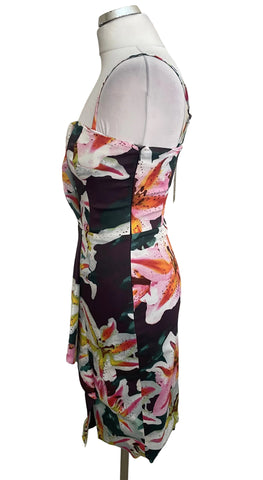 BRAND NEW WITH TAGS KAREN MILLEN MULTICOLOURED FINE STRAP PENCIL DRESS SIZE 10