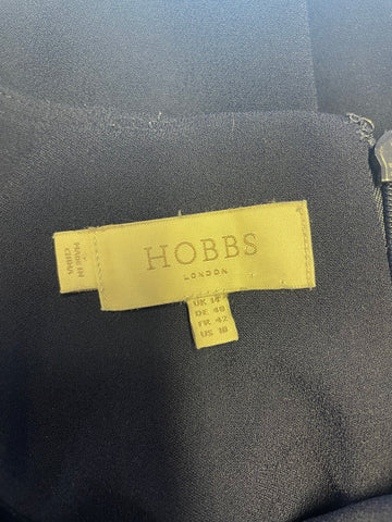 HOBBS NAVY BLUE 3/4 SLEEVED TIE FRONT SHIFT DRESS SIZE 14