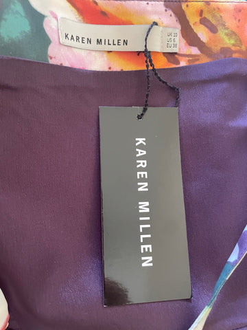 BRAND NEW WITH TAGS KAREN MILLEN MULTICOLOURED FINE STRAP PENCIL DRESS SIZE 10