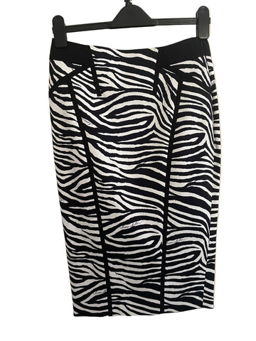 BRAND NEW KAREN MILLEN ZEBRA PRINT PENCIL SKIRT SIZE 10