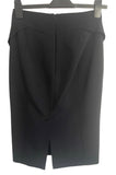 BRAND NEW KAREN MILLEN BLACK WOOL MIX PLEATED FRONT PENCIL SKIRT SIZE 10