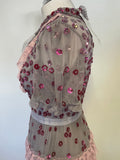 BRAND NEW NEEDLE & THREAD VINTAGE LAVENDER SEQUINNED & LACE TRIM LONG OCCASION  DRESS SIZE 10