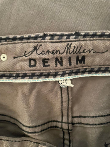 KAREN MILLEN DENIM GREY STRAIGHT LEG JEANS SIZE 10
