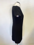 COAST BLACK SHORT SLEEVED MINI DRESS SIZE 12