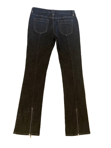 KAREN MILLEN DENIM CHARCOAL ZIPPED LEG JEANS SIZE 10