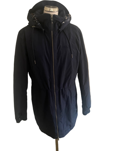 JACK WOLFSKIN WILDWOOD MIDNIGHT BLUE PADDED HOODED JACKET SIZE 14/16