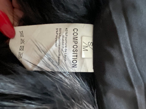 BRAND NEW CATCH ME BLACK RACOON & CONEY FUR GILET SIZE S/M