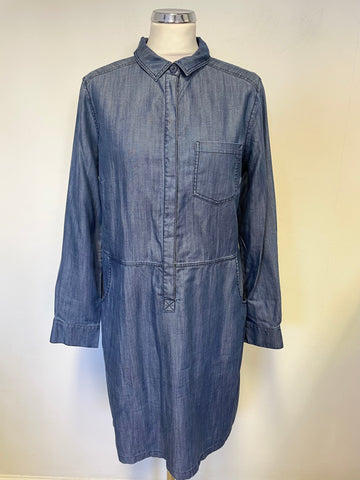 BODEN DENIM BLUE COLLARED LONG SLEEVED SHIRT/SHIFT DRESS SIZE 14R
