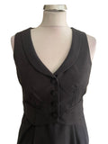 HOBBS N.W.3 100% WOOL GREY WAISTCOAT TOP SLEEVELESS PENCIL DRESS  SIZE 10