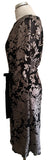 PHASE EIGHT BLACK & PEWTER SEQUINNED FLORAL EMBROIDERED PENCIL DRESS  SIZE 12