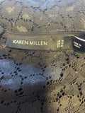 KAREN MILLEN BLACK LACE & FLORAL EMBROIDERED PENCIL DRESS SIZE 14
