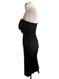 KAREN MILLEN BLACK SATIN STRAPLESS SPECIAL OCCASION DRESS  SIZE 12