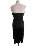 KAREN MILLEN BLACK SATIN STRAPLESS SPECIAL OCCASION DRESS  SIZE 12