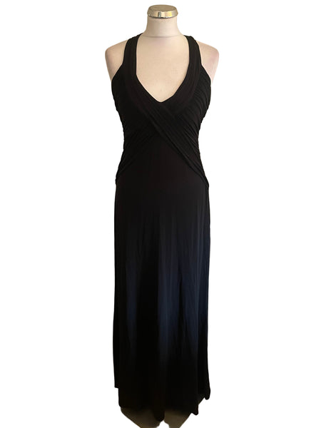 BEN DI LISI FOR DEBENHAMS BLACK SLEEVELESS LONG EVENING DRESS SIZE 12