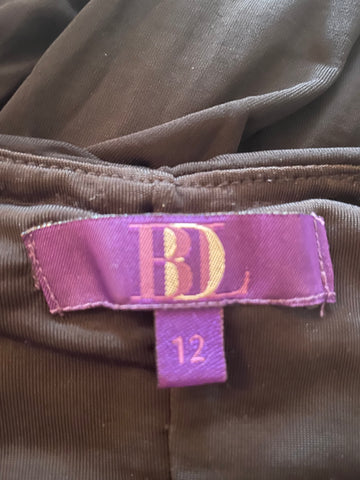 BEN DI LISI FOR DEBENHAMS BLACK SLEEVELESS LONG EVENING DRESS SIZE 12