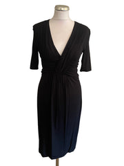 MAX MARA BLACK SHORT SLEEVED STRETCH JERSEY DRESS SIZE M