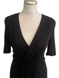 MAX MARA BLACK SHORT SLEEVED STRETCH JERSEY DRESS SIZE M