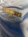 COAST BLUE SATEEN PEPLUM WAIST SLEEVELESS SPECIAL OCCASION PENCIL DRESS SIZE 12