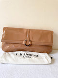 LK BENNETT CAMEL PATENT LEATHER CLUTCH / SHOULDER BAG