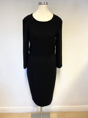 JOSEPH GEORGIA BLACK 3/4 SLEEVED PENCIL DRESS SIZE 38 UK 10