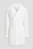 BRAND NEW ALEXANDER WANG WHITE CROSS FRONT LONG SLEEVE  SHIRT DRESS SIZE S