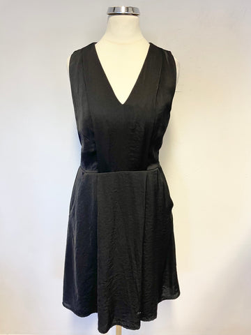 WHISTLES BLACK V NECK CUT OUT BACK SLEEVELESS FIT & FLARE DRESS SIZE 6
