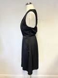 WHISTLES BLACK V NECK CUT OUT BACK SLEEVELESS FIT & FLARE DRESS SIZE 6