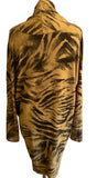MADE IN ITALY MUSTARD & BROWN PRINT WRAP FRONT JUMPER ONE SIZE