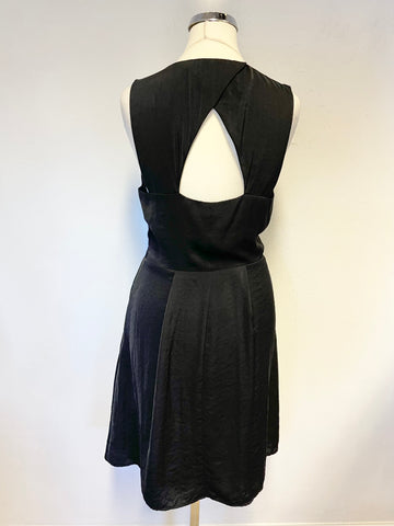 WHISTLES BLACK V NECK CUT OUT BACK SLEEVELESS FIT & FLARE DRESS SIZE 6