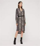 anya feline shirt dress ALL SAINTS ANYA FELINE BROWN LEOPARD PRINT LONG SLEEVED SHIRT DRESS SI Whispers Dress Agency